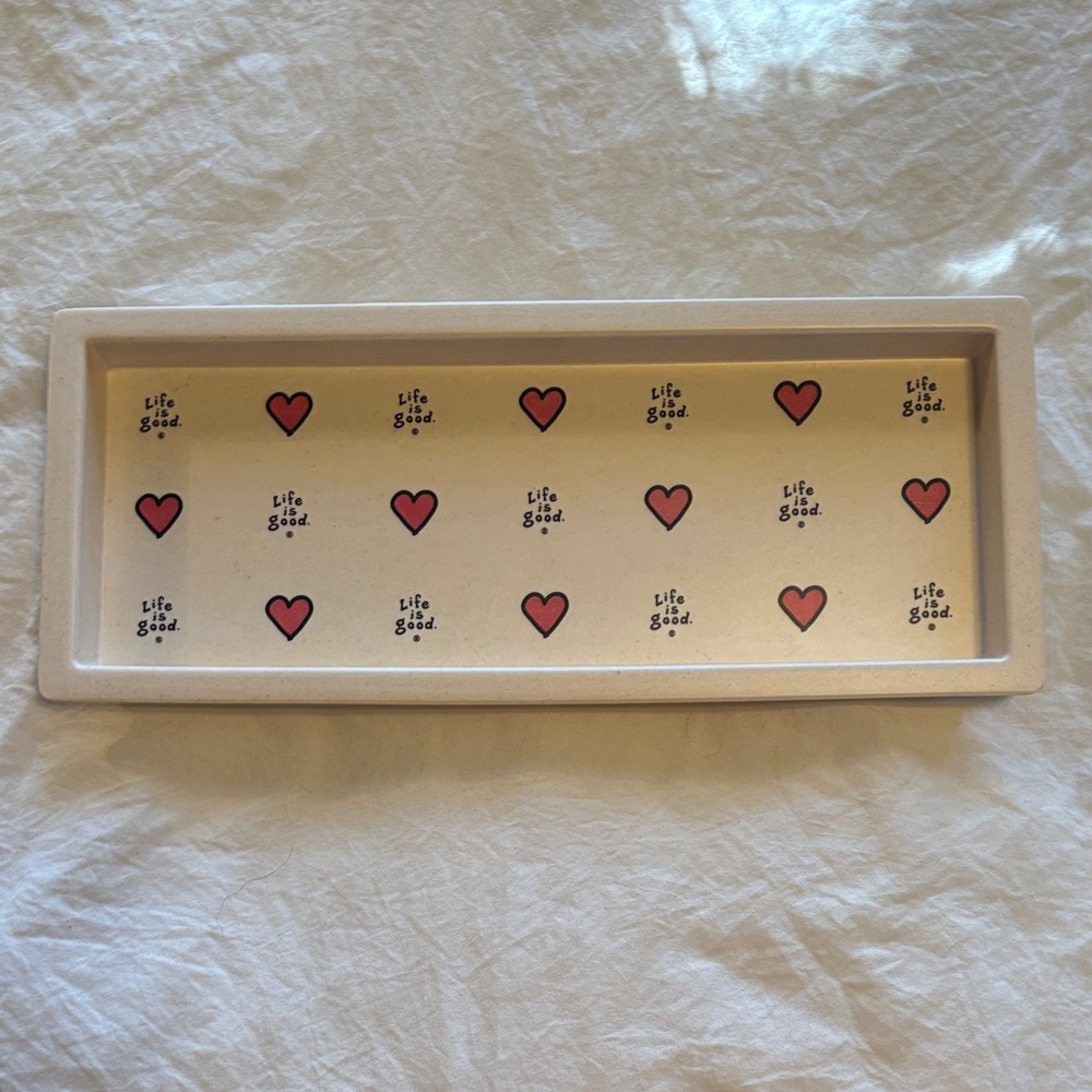 Valentine Decor-Life Is Good Heart Design Vanity Tray